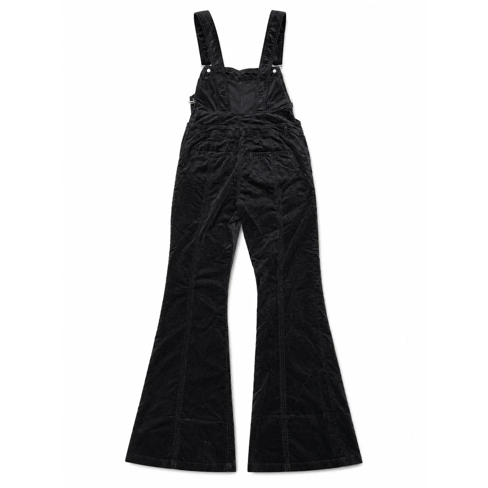 Pilcro and the Letterpress Black Corduroy Flare Overalls Size 27 Anthropologie